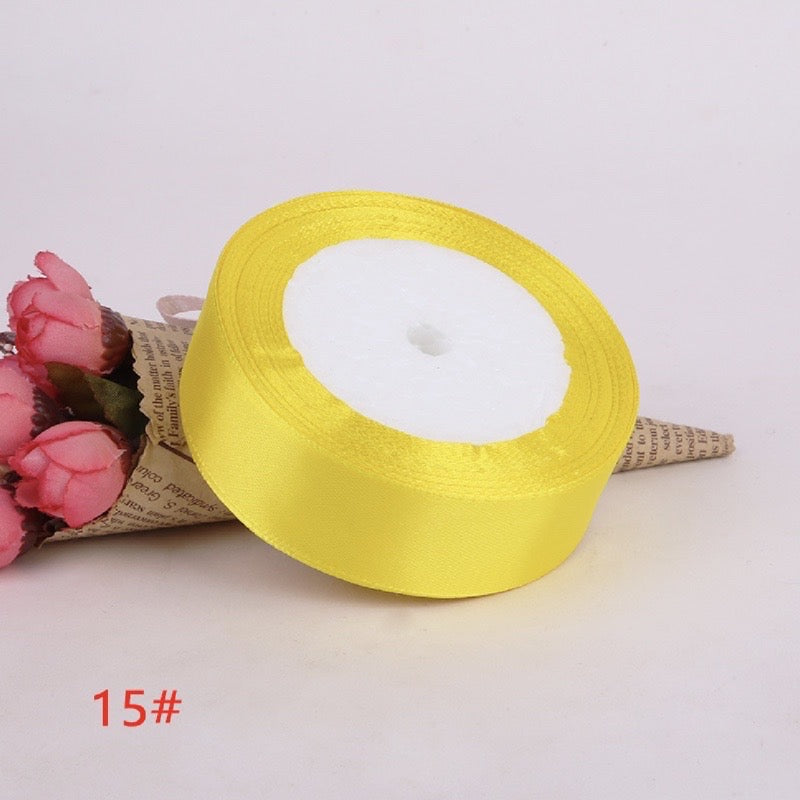 25Yards Plain Gift Wrapping Bouquet Ribbon Satin Ribbon