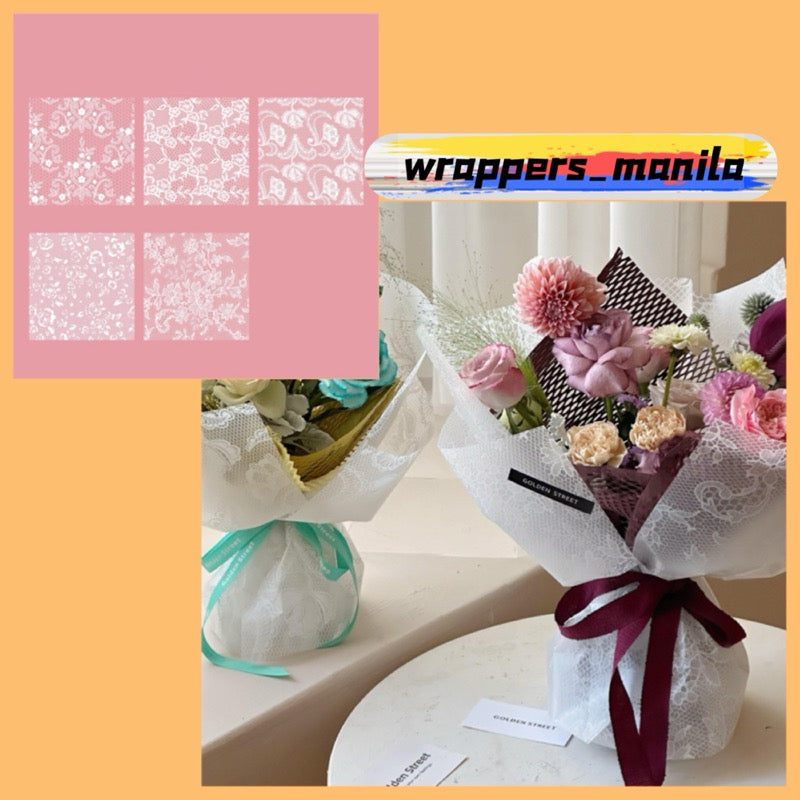 20pcs Lace Wrappers Bouquet Wrapping Material (Waterproof)