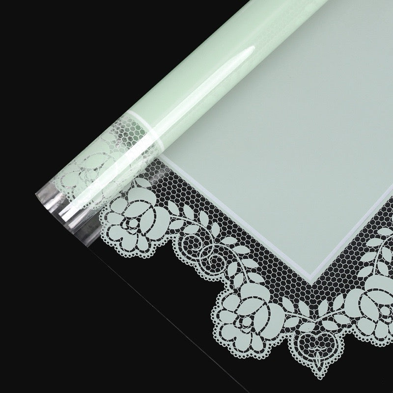 20pcs See Through Lace Border Wrappers Bouquet Wrapping Material (Waterproof)