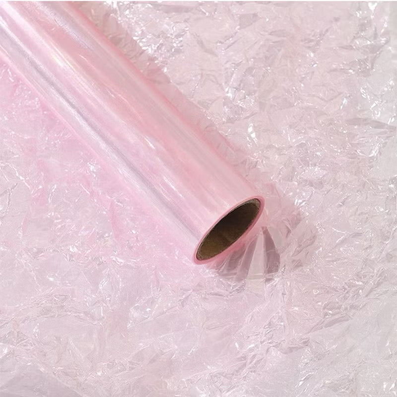 10m Roll Glass Candy Color Wrap Floral Lining Wrappers Bouquet Wrapping Material (Waterproof)