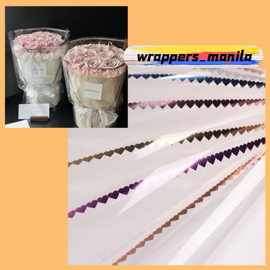 20pcs Heart Transparent Colored Lining Wrappers Bouquet Wrapping Material (Waterproof)