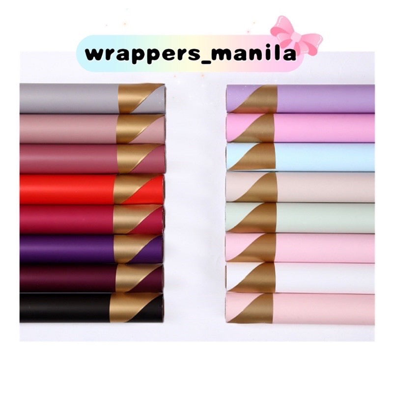 10meter per roll Double-Sided mixed Gold Wrappers Bouquet Wrapping Material (Waterproof)