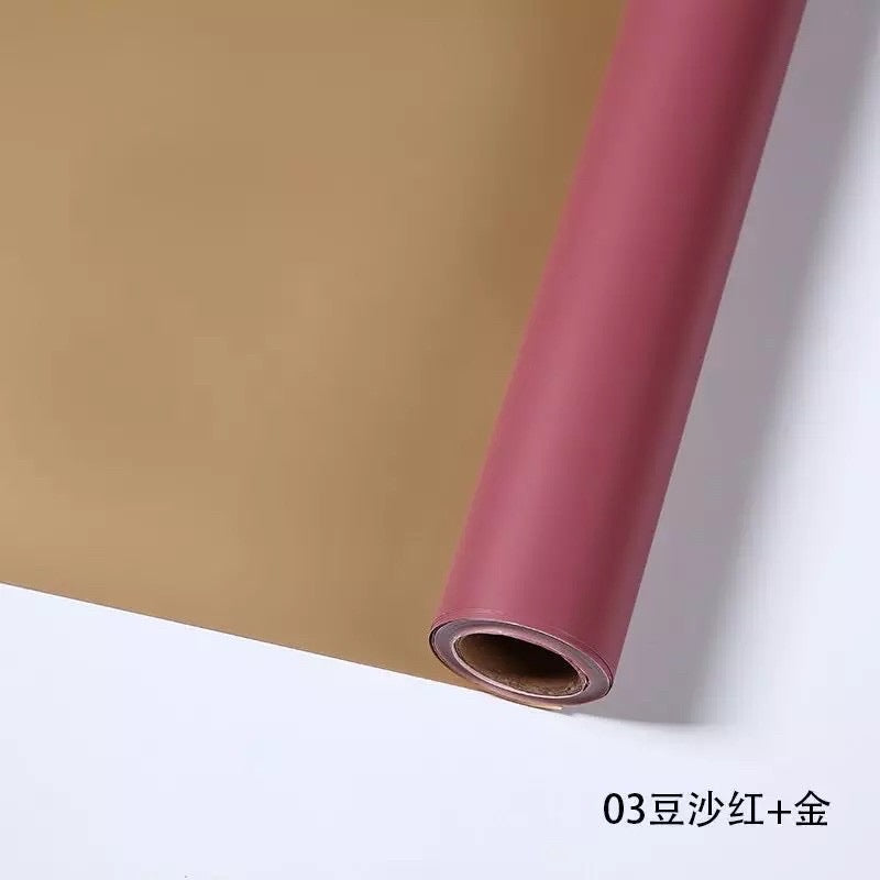 10meter per roll Double-Sided mixed Gold Wrappers Bouquet Wrapping Material (Waterproof)