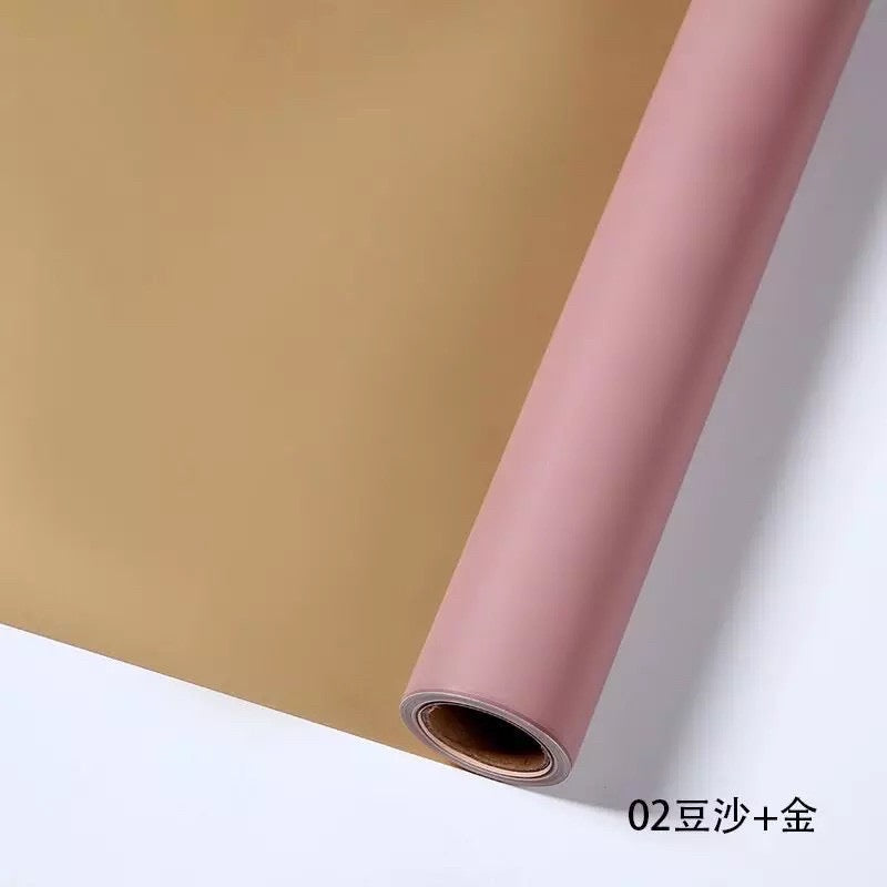 10meter per roll Double-Sided mixed Gold Wrappers Bouquet Wrapping Material (Waterproof)