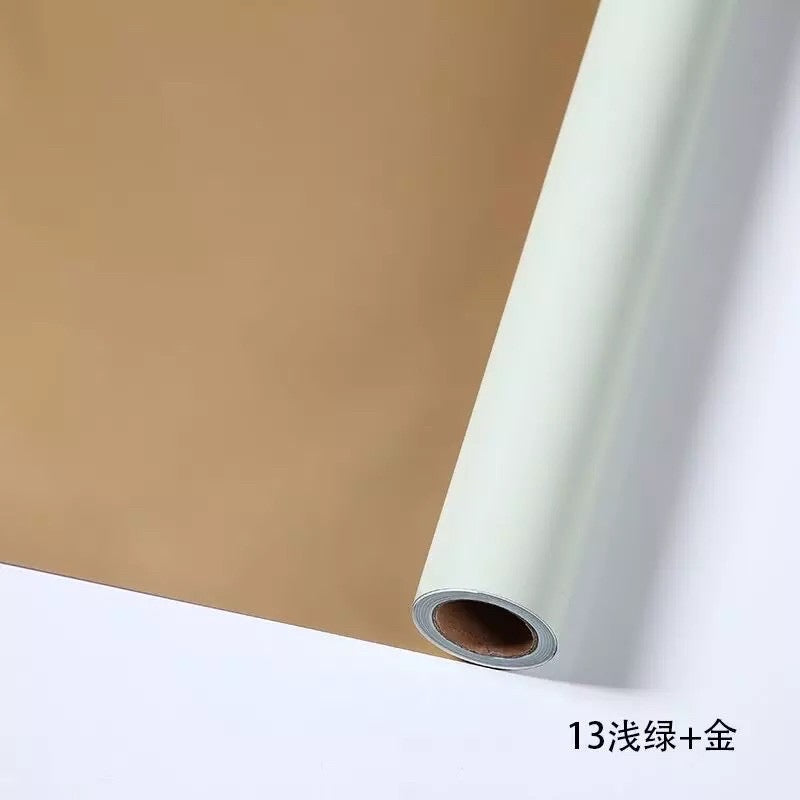 10meter per roll Double-Sided mixed Gold Wrappers Bouquet Wrapping Material (Waterproof)